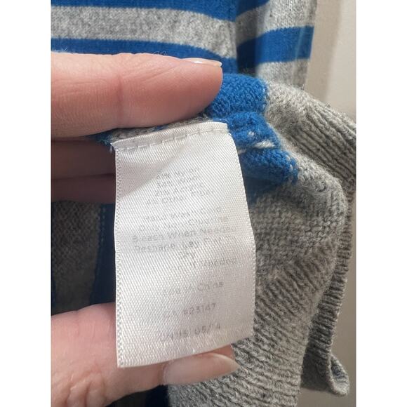 Talbots Women’s Wool Blend Stripe Sheep Sweater Size M Blue Gray Preppy Novelty - Picture 5 of 9